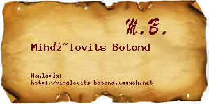 Mihálovits Botond névjegykártya